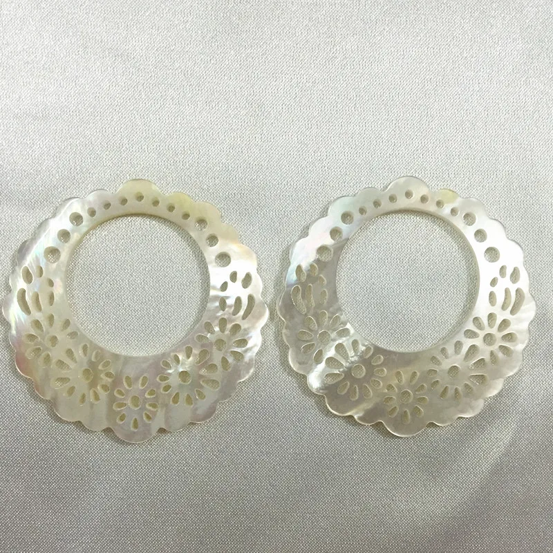 40 мм 100% натуральная морская раковина ажурные ювелирные изделия в форме цветка