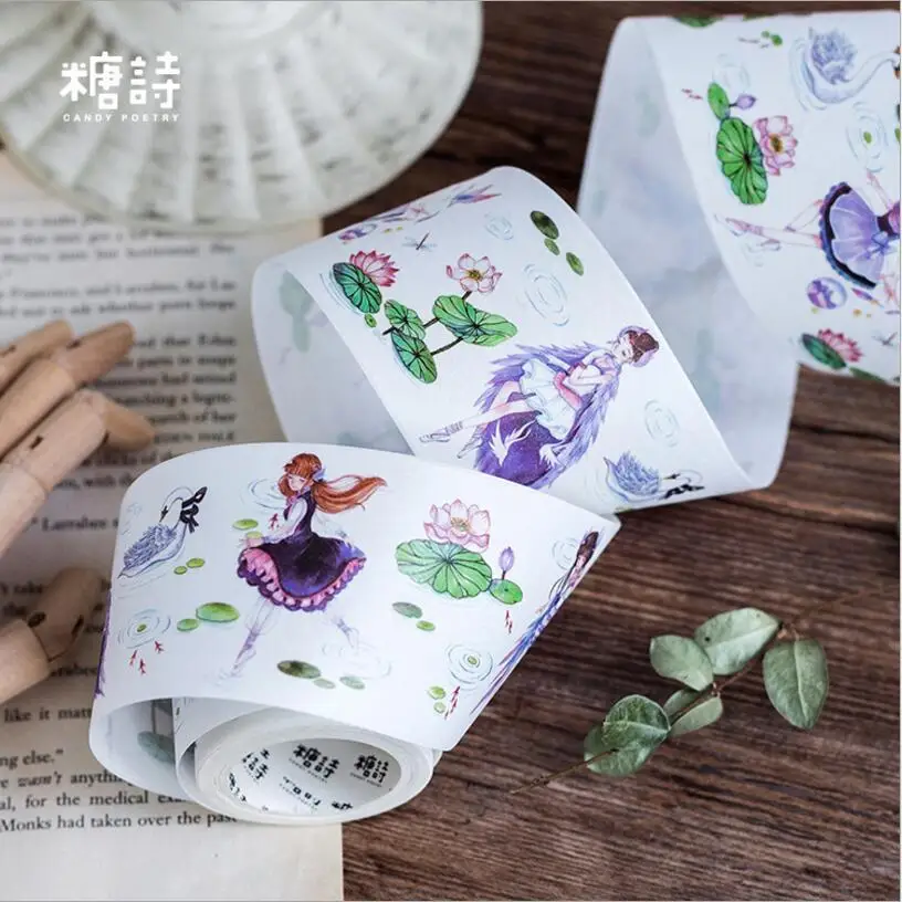 Красивая сказочная девушка в воде лента для декорации Washi клейкая DIY Скрапбукинг