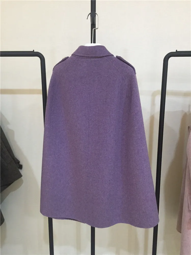 OFTBUY пальто с натуральным мехом, зимняя куртка, Женское шерстяное Свободное пальто, натуральный Лисий мех, с карманами, шерстяная накидка, без рукавов, пальто, уличная одежда