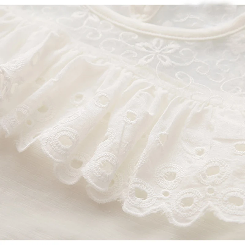 Милая Кружевная рубашка принцессы для маленьких девочек хлопковая блузка с