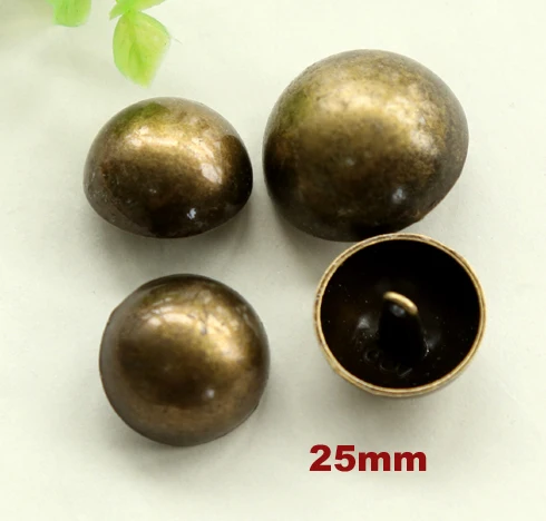 6 шт./лот Размер: 25 мм из ганчжоу бронзовые пуговицы с хвостовиком для поделок