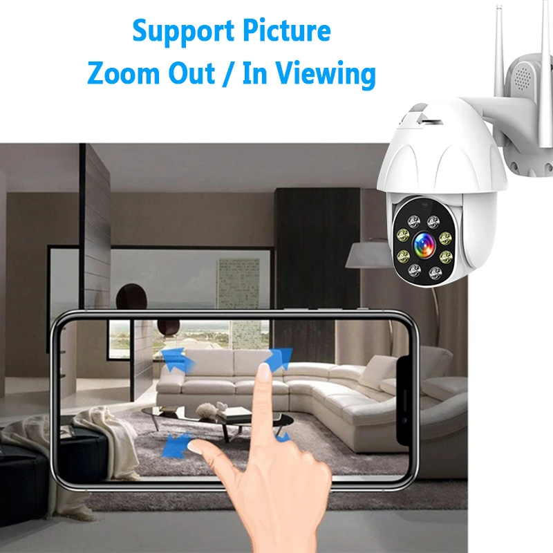 Камера Наружного видеонаблюдения HD 1080P водонепроницаемая WiFi PTZ панорамная