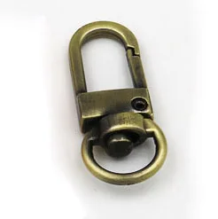 DIY 10 шт. металлический брелок для ключей, собачий ошейник, пряжки, поворотные крючки, зажимы для собак, пряжки для сумок, брелки, кольца, аксессуары для изготовления - Цвет: Антикварная бронза
