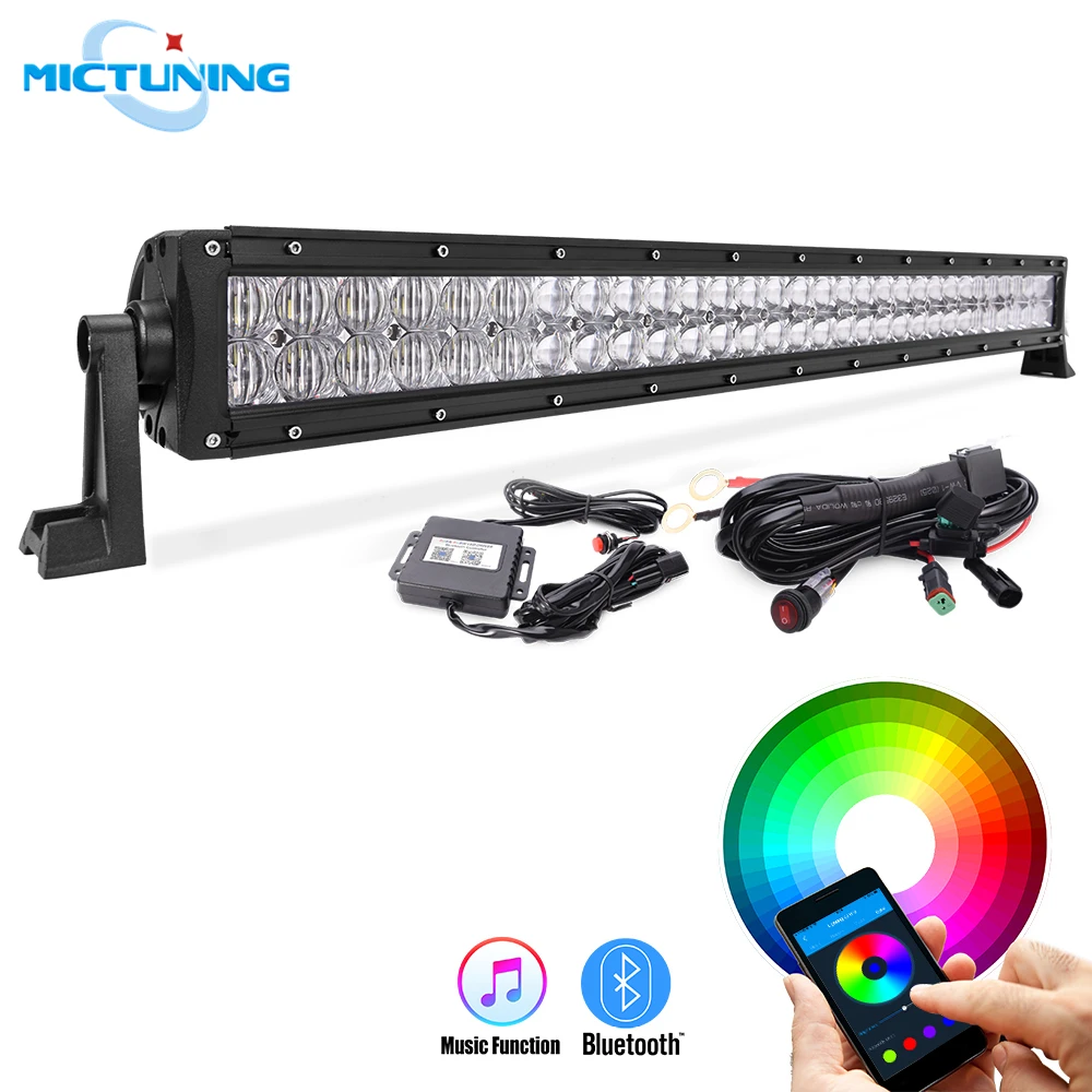 MICTUNING 22 &quot120 Вт 32&quot 180 5D RGB прямой внедорожный 12 В 24 стробоскоп лампа для
