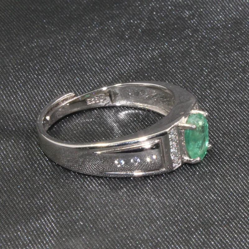 Мужское кольцо из серебра 100% пробы с изумрудом|Кольца| |