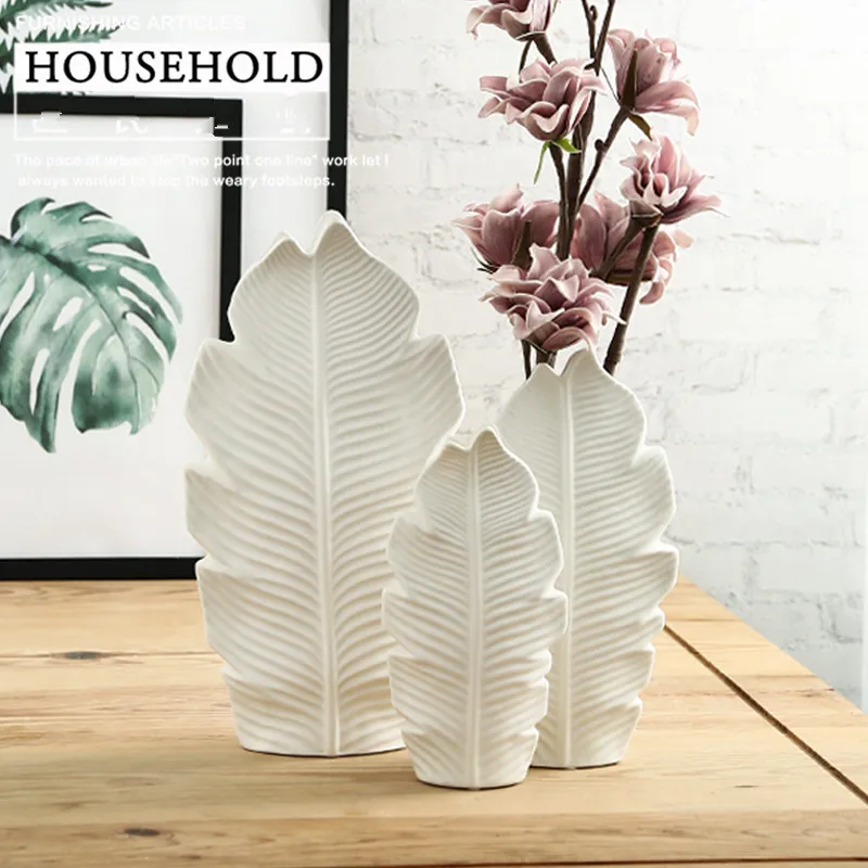 Белая керамическая ваза для цветов Креативный цветочный горшок Простой