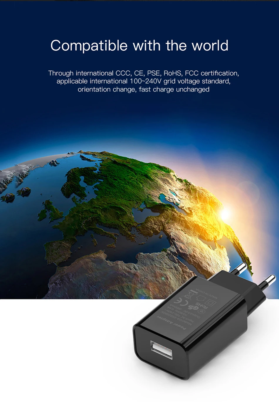 ACCEZZ USB зарядное устройство для телефона, 5 В, 2 А, штепсельная вилка европейского стандарта для iphone, iPad, универсальное для samsung, huawei, Xiaomi 8, настенное зарядное устройство для мобильного телефона, адаптер
