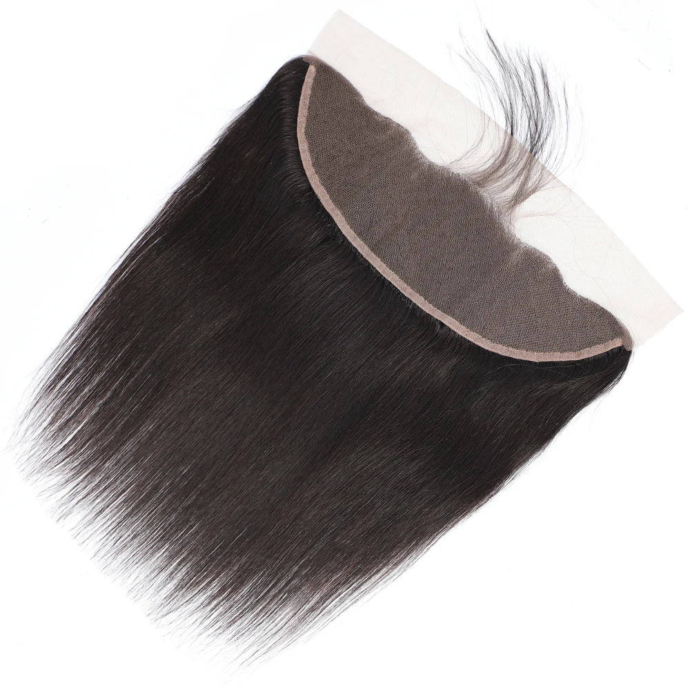Перуанские прямые волосы пучки с фронтальным закрытием Remy человеческие волосы пучки с фронтальной 13x4 кружева фронтальные с пучками