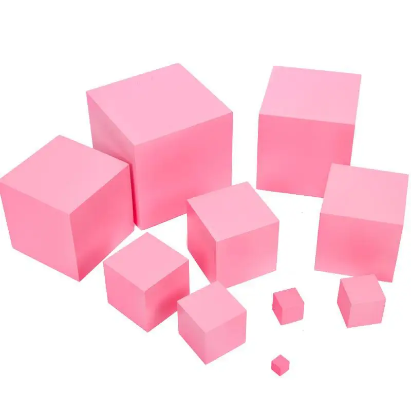 Монтессори сенсорные Обучающие аппараты розовая башня строительные блоки