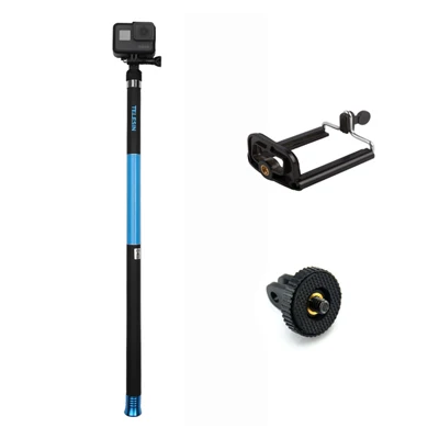 TELESIN 10" Селфи-палка для телефона android GoPro Hero Xiaomi YI 4K SJCAM EKEN выдвижной ручной монопод из углеродного волокна