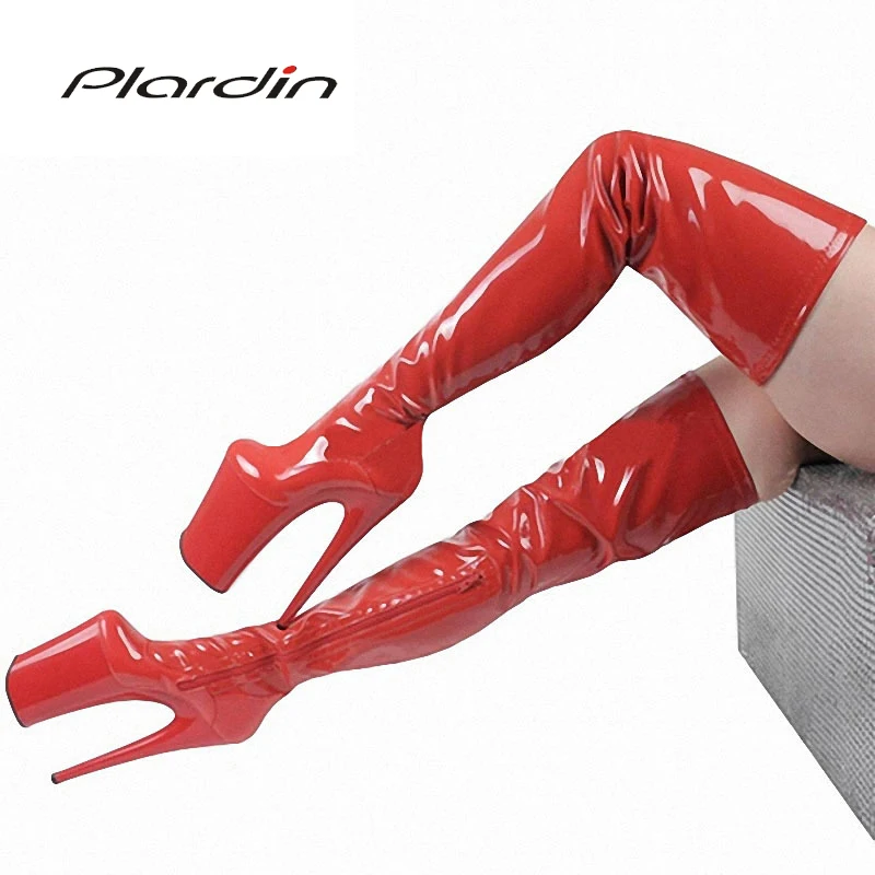 Plardin/Большие размеры 35 46 пикантные лаконичные модные сапоги из PU искусственной