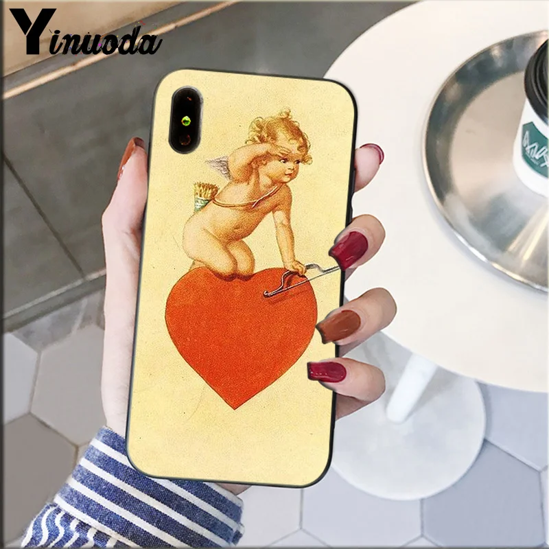 Yinuoda Renaissance angels черный ТПУ Мягкий силиконовый чехол для телефона Apple iPhone 8 7 6 6S Plus X XS MAX 5 5S SE XR чехол
