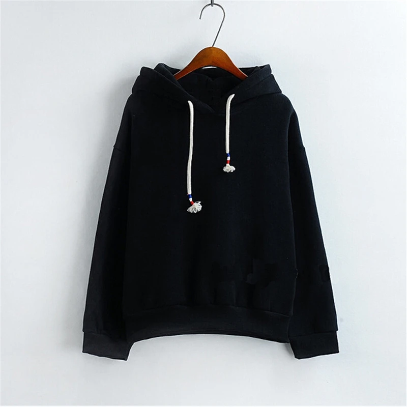 Autumn Women Hoodies Sweatshirts New Hot Sale Long Sleeved Thick Casual All-match Solid Leisure Hooded Hoodie Loose Tops WH0211 | Женская