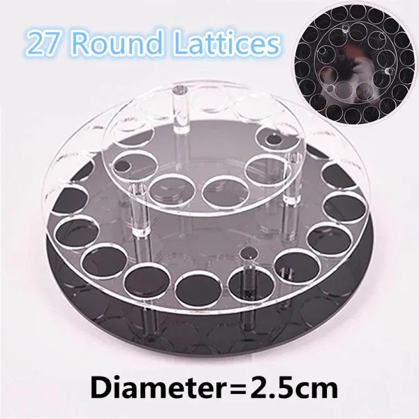 27 Lattices Round Акриловый Органайзер для губной помады, вращающийся на 360 градусов, для губной помады/блеска для губ/лака для ногтей, держатель для макияжа/полка для демонстрации косметики - Цвет: 27 Lattices Round