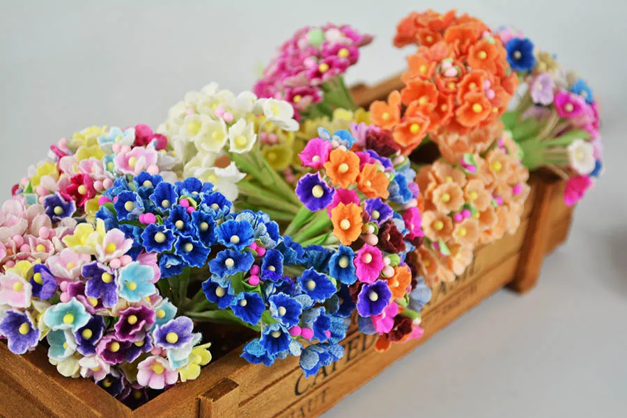 5 цветов маленькие бумажные букеты мини цветы из тутового дерева для