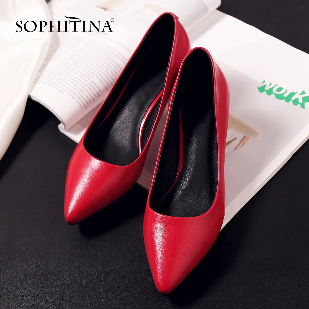 Туфли-лодочки женские из натуральной кожи с острым носком SO77 | Обувь