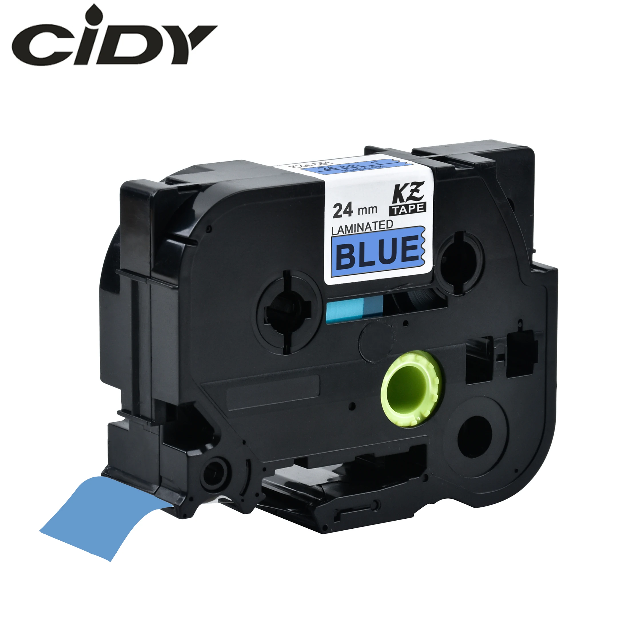 CIDY Tze 551 Tz551 черный на голубом ламинированный совместимый P touch 24 мм tze tze551 этикетка