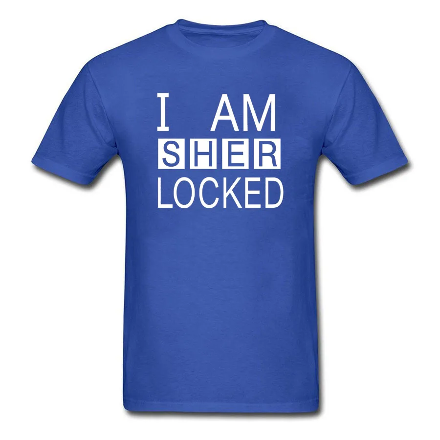 I Am Sherlocked Ман уникальный хлопок Рубашка с короткими рукавами футболки круглым