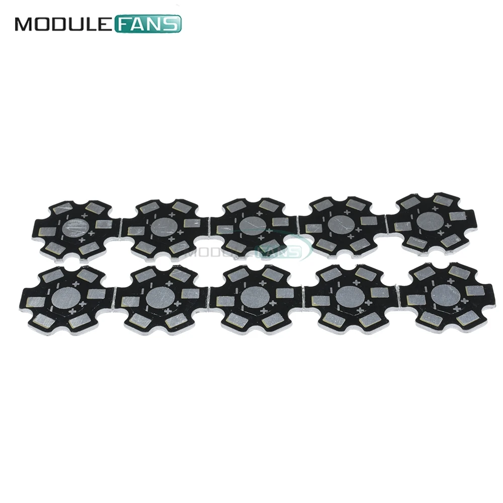 10PCS 20MM 1W 3W 5W High Power LED Universal Aluminum Plate Heat Sink Black 1.5mm Diy Electronic kit For Arduino | Электронные