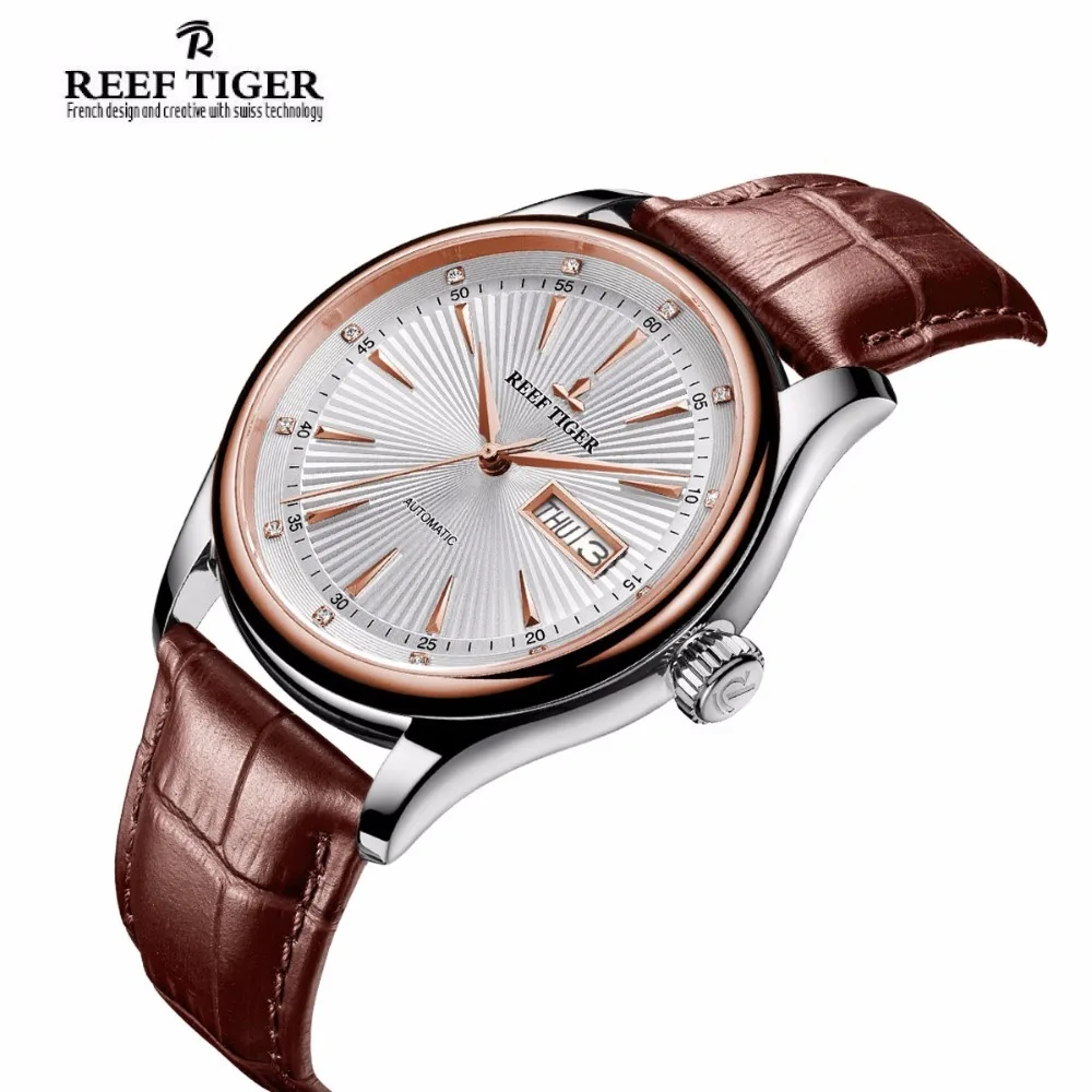 2017 Риф Тигр/RT классический Бизнес мужские часы из розового золота Сталь