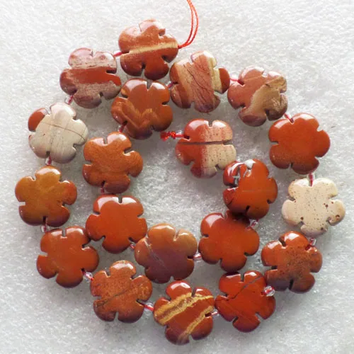 (1 прядь/партия) Оптовая Продажа Натуральные резные красные яшмы с цветком из