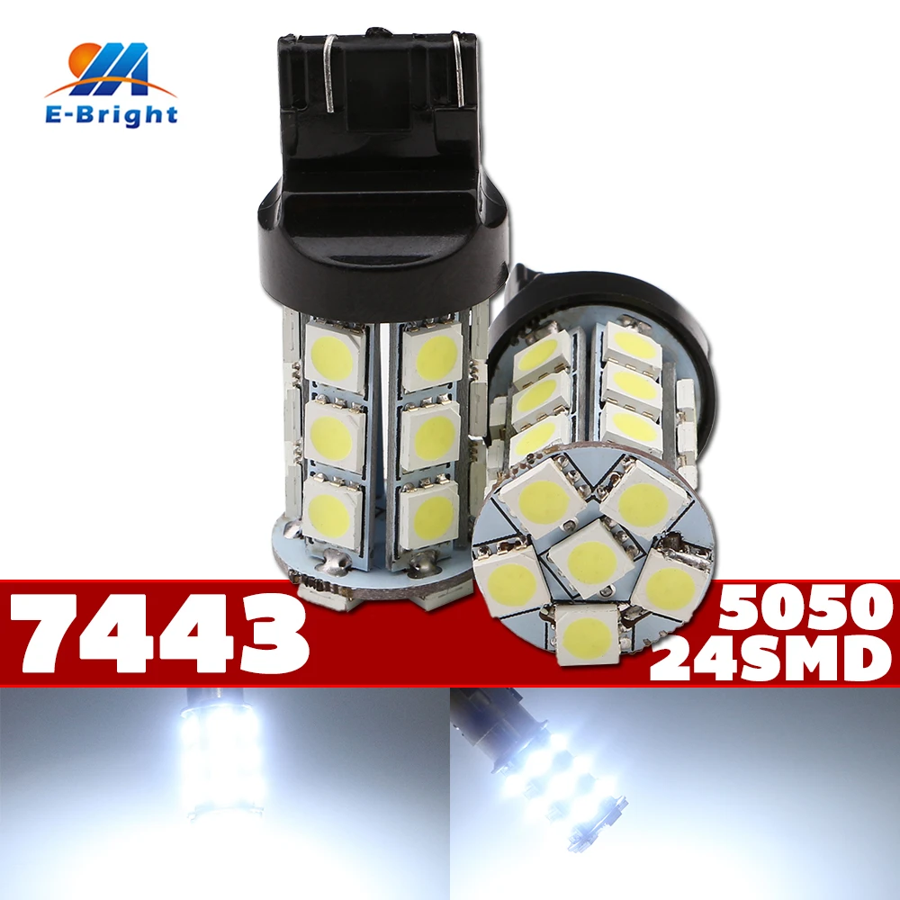 

10 шт., Автомобильные светодиодные лампы 7443 T20 24SMD 5050