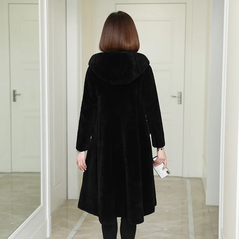 Женская Шуба из меха норки с карманами модная капюшоном Осень-зима 2019 | одежда