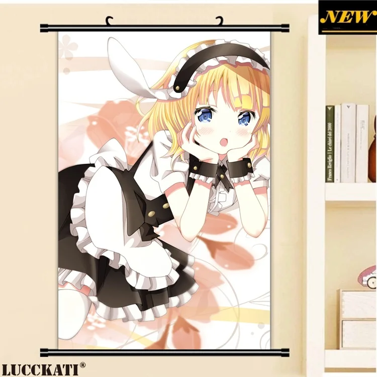 40X60 см, Gochiusa Gochuumon wa Usagi Desu ka Rabbit, сексуальная лоли, мультфильм, аниме картинка, настенная прокрутка, холст, живопись, плакат