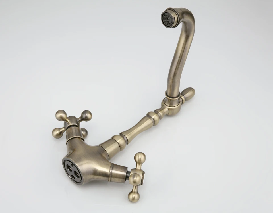 Frap Kitchen Faucets Antique Brass Bathroom Sink Faucet Spout Double Cross Handle 360 Degree Swivel Bath Basin Mixer Tap F4019-4
