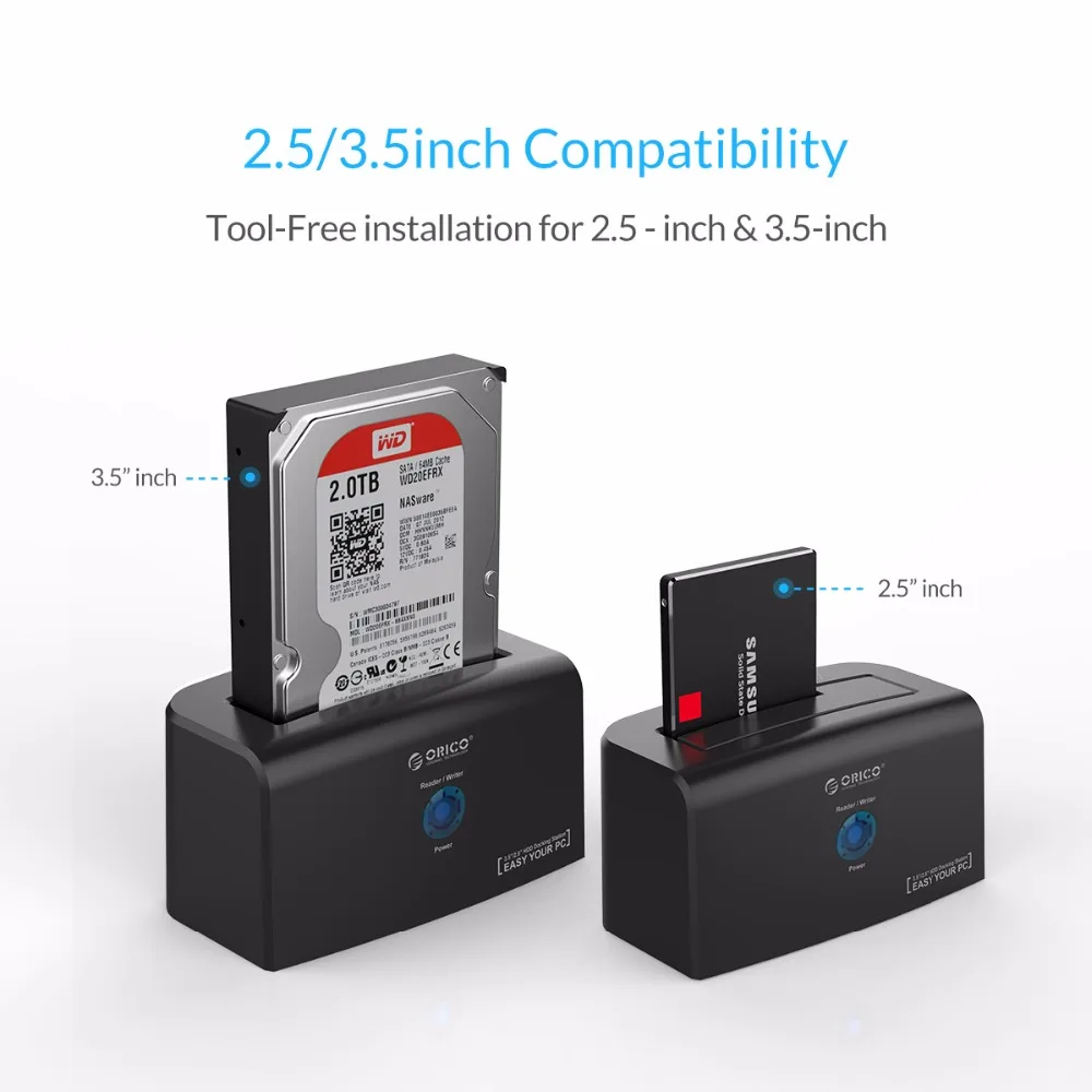 Внешний жесткий диск ORICO 8618US3 SATA USB3.0 док станция для хранения ТБ 2 5 & 3 дюйма HDD и SSD с