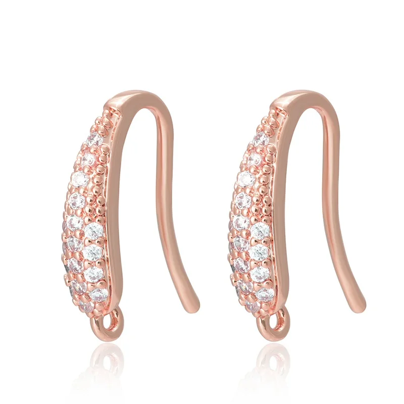 rose gold 9 видов стилей, новые серьги с ушками, циркониевые серьги, Ювелирная фурнитура для рукоделия, женские жемчужные серьги с кисточками, аксессуары для ювелирных изделий - Цвет: rose gold