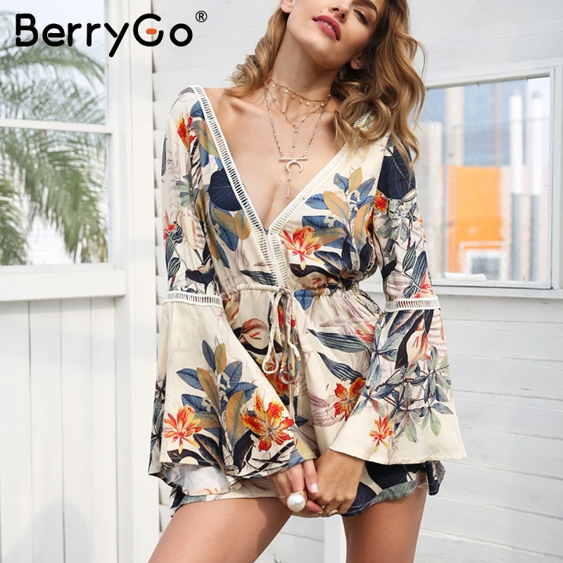 Simplee пикантная обувь на шнуровке с низким вырезом спине принт комбинезон Для