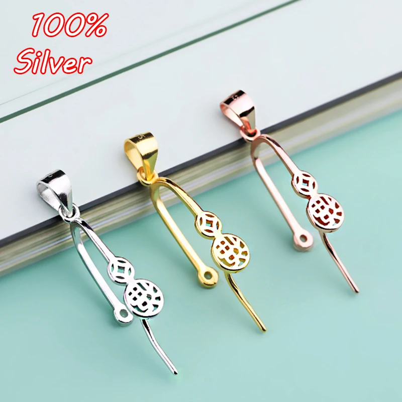 

S925 Sterling Silver Color 3 Colors Safe Buckle DIY Beeswax Buckle Silver Clip Buckle Head Accessories Pendant Buckle