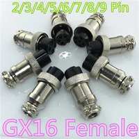 1pc gx16 23456789 pin female 16mm l80 87 circular aviation socket plug wire panel connector free shipping