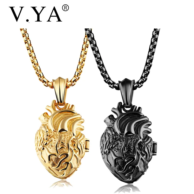 

Анатомический орган V.Ya в стиле панк, мужские ожерелья с подвеской из нержавеющей стали 316L, мужские цепочки 55-60 см, Черное золото, ювелирные и...