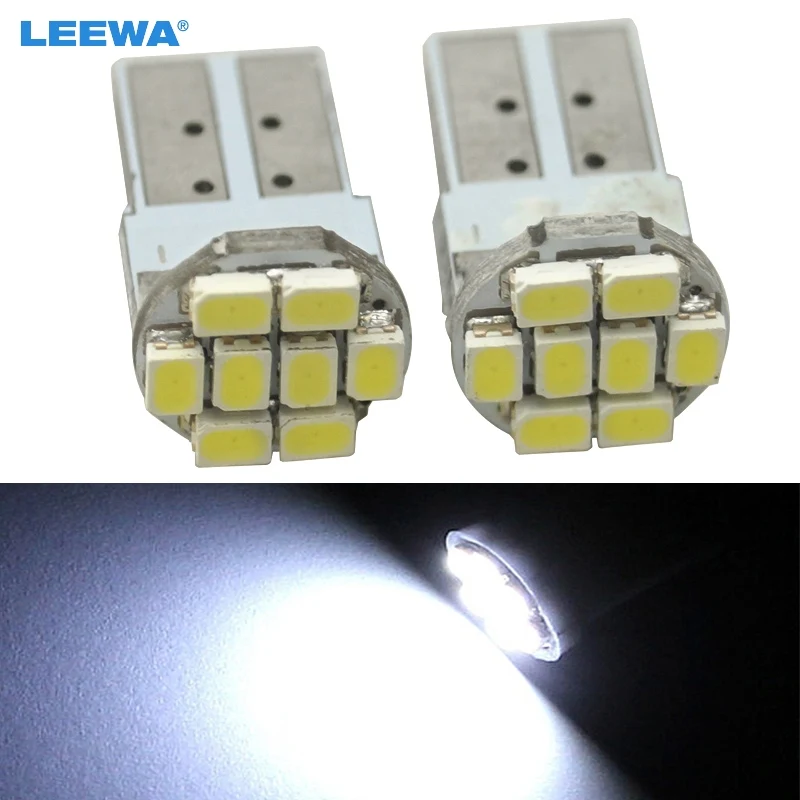 LEEWA 4 шт. мощность белый T10 W5W 194 168 1206 8 SMD 8LED Wdege Автомобильные Боковые светодиодные