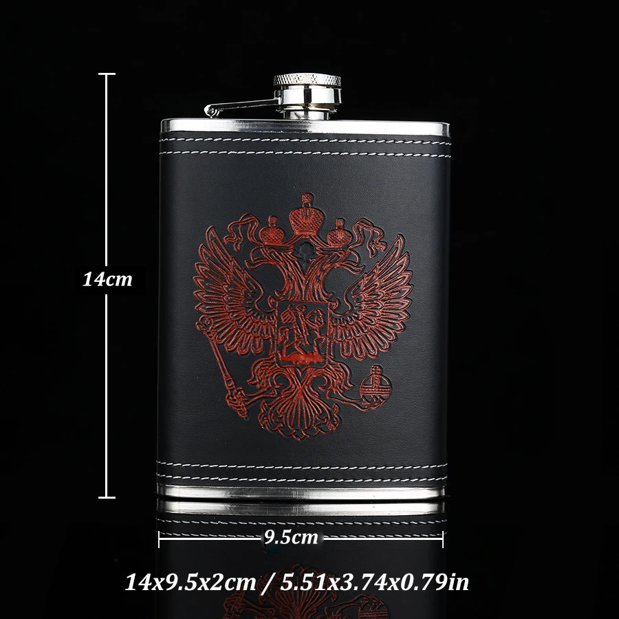 BIUBIUTUA 8 унций роскошные нержавеющая сталь спирт хип набор фляг Cccp гравировка искусственная кожа кувшин виски вино подарок колба