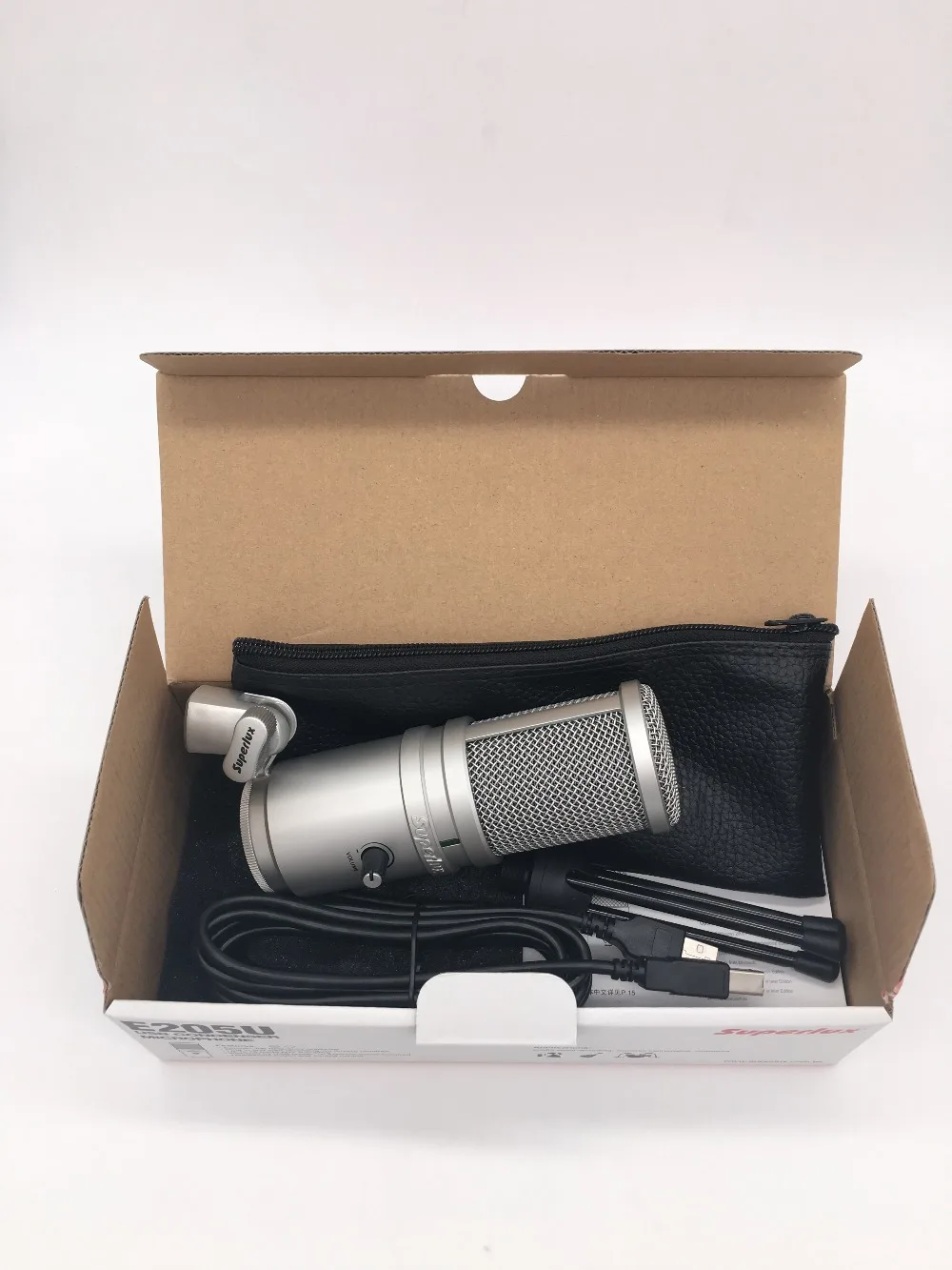superlux E205U A/D и USB интерфейс конденсаторный микрофон Цифровая запись микрофон комплект для вещания и студийной записи