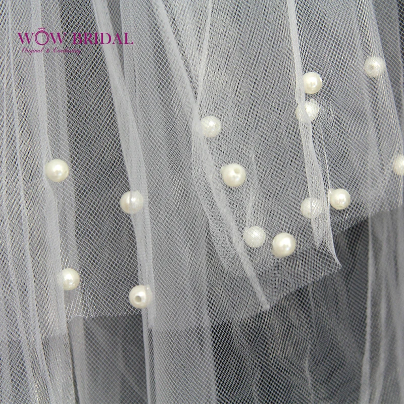Wowbridal Великолепная свадебная вуаль для подружки невесты 2021 жемчужины бусины