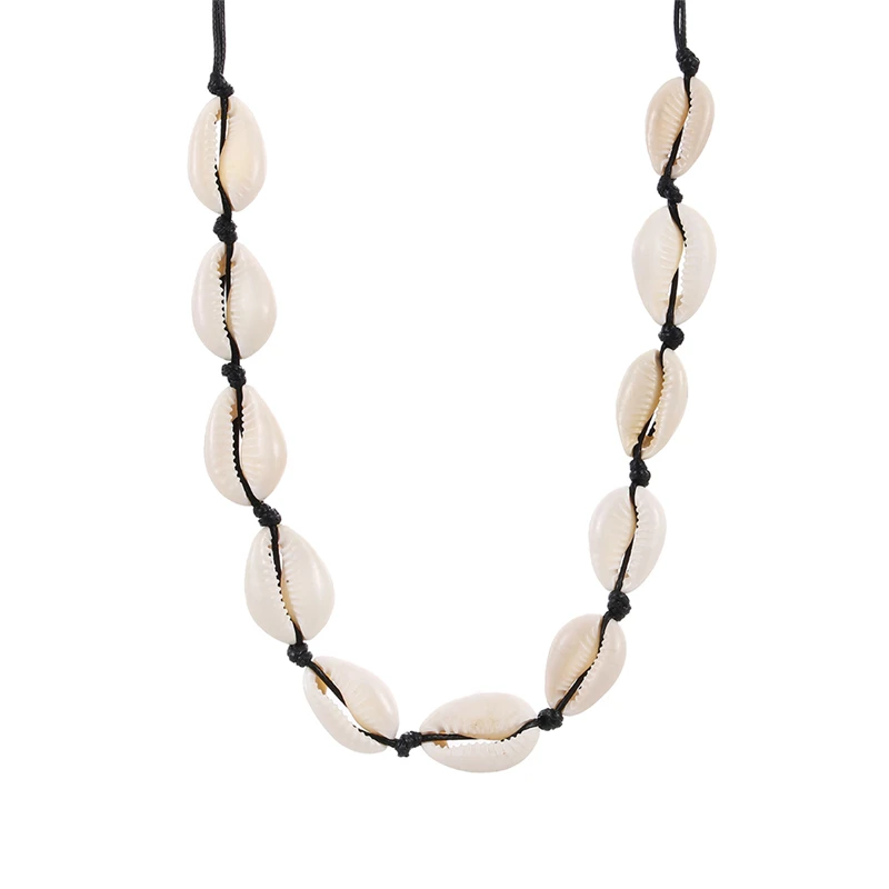 Natural Summer Beach Shell Choker Necklace Simple Rope Bohemian Seashell Collar Jewelry for Women Girls Birthday Gifts | Украшения и