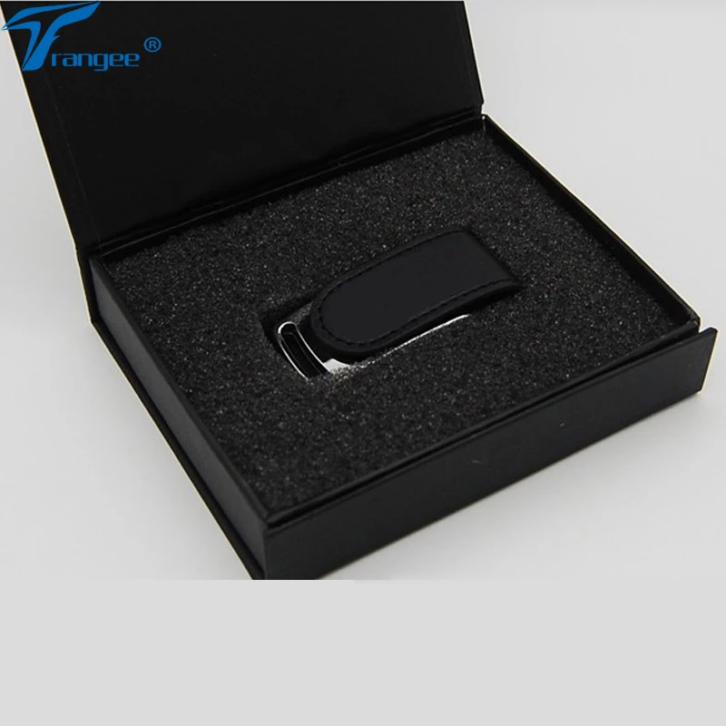 Кожаная Флешка Trangee 4 ГБ 8 16 32 USB флеш накопитель 2 0 флэш в черной подарочной