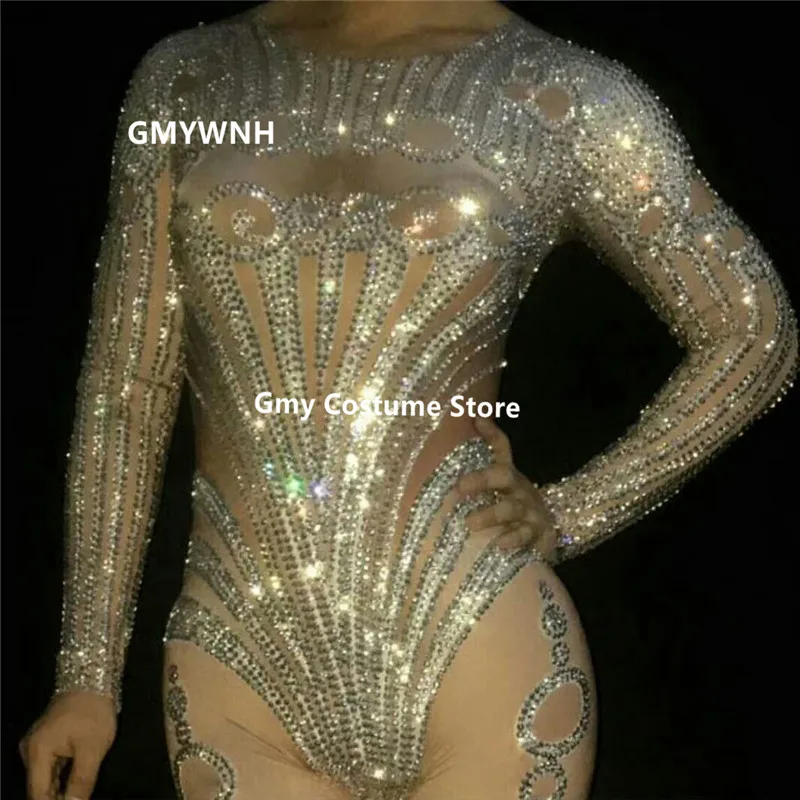Preise S34 Ballroom Dance Sexy Kostüme Dj Bühne Zeigen Trägt Kleid Frauen Overall Pole Dancer Body Party Outfit Leistung Trägt