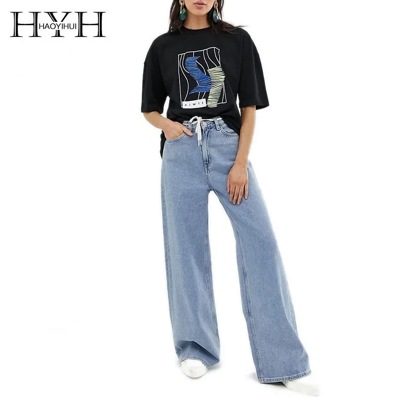 HYH Haoyihui Femme летние модные стильные повседневные свободные топы с круглым вырезом
