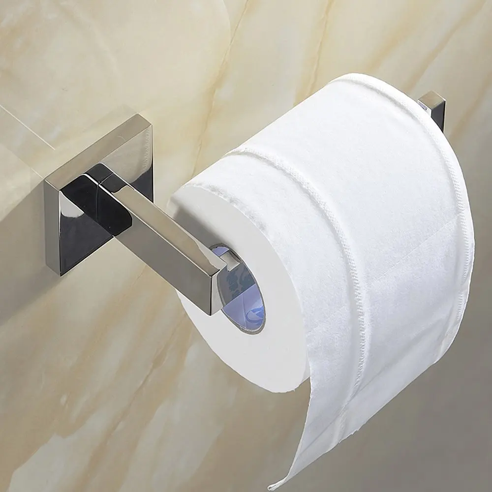 

Contemporary Style Chrome Finish Roll Holder Tissue Holder Stainless Steel Bathroom Accessories Products Paper Hanger