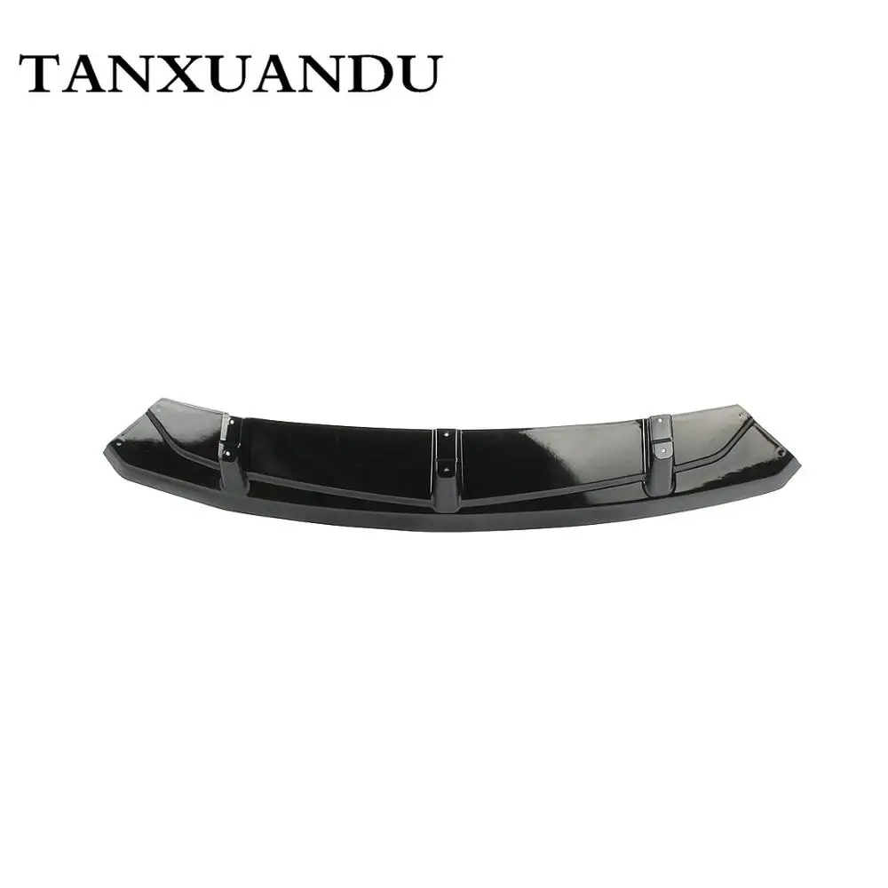 Окрашенный глянцевый черный 3 ступенчатый передний бампер спойлер для нижнего