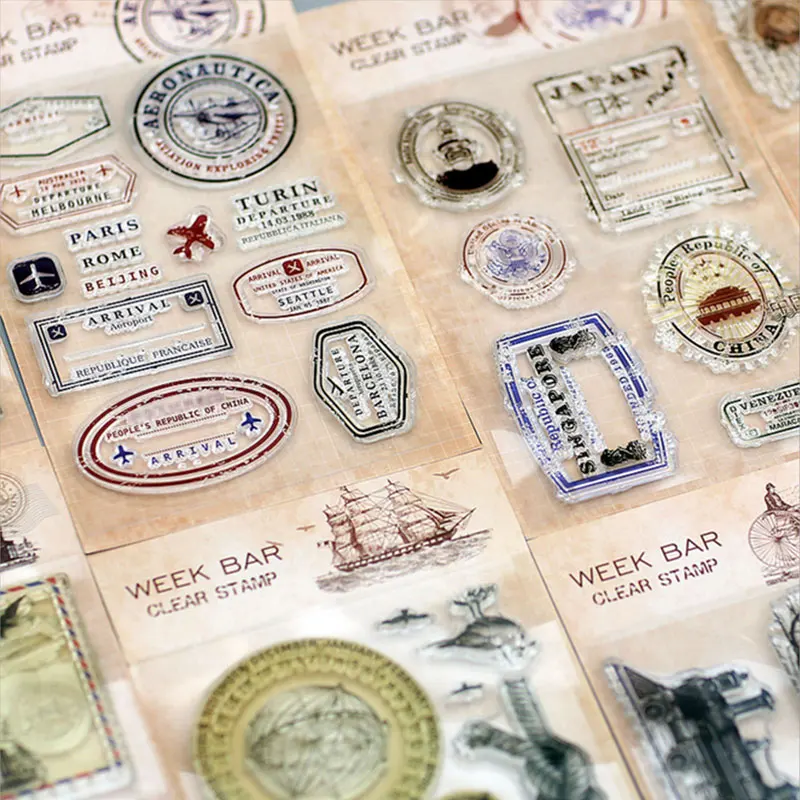 Винтажная морская карта Postmark силиконовый прозрачный штамп для скрапбукинга DIY