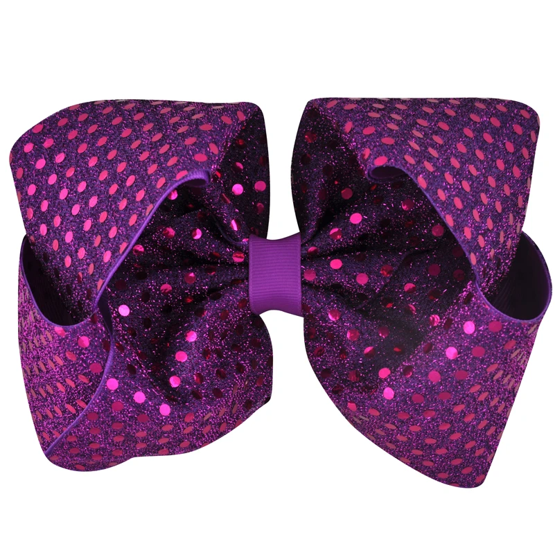 1PC 8 Inch Multi-color Sequin Bow Hairpins Grosgrain Ribbon Alligator Clips Headwear Children Girls Lovely Hair Accessories |