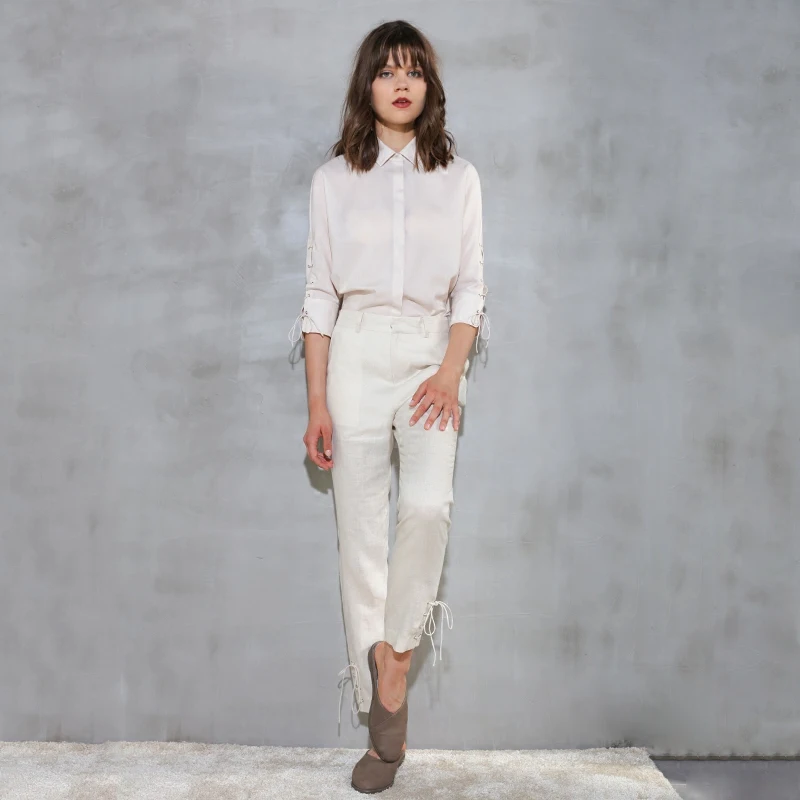 C+IMPRESS Women Blouses Shirts Three quarters Sleeves Beige professional lady work wear All Match Anti-wrinkle OL Thin Tops tees |