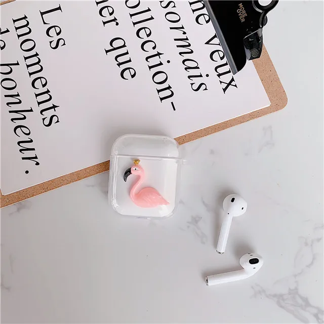 28 Беспроводные bluetooth наушники чехол для Apple AirPods 1/2 силиконовая сумка Мягкий чехол с рисунком подсолнуха Фламинго медведя - Цвет: 28