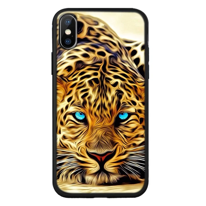 Soft Cover Couple Case For iPhone X XR XS 11 11Pro 7 8 Plus Tiger Leopard Pattern Phone Cases Fundas Max A45 |